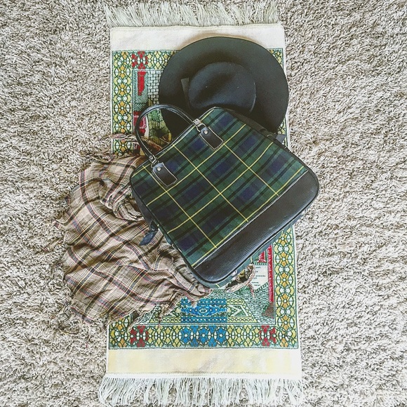 Vintage Handbags - • Grunge Plaid Carry-On Travel Bag •