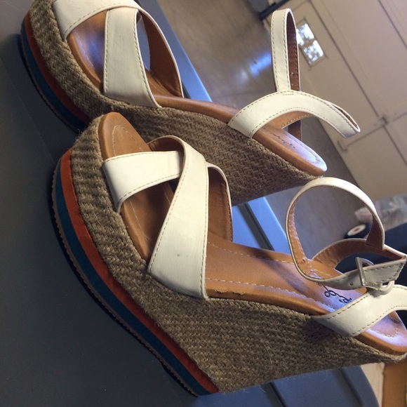 White wedges, worn once