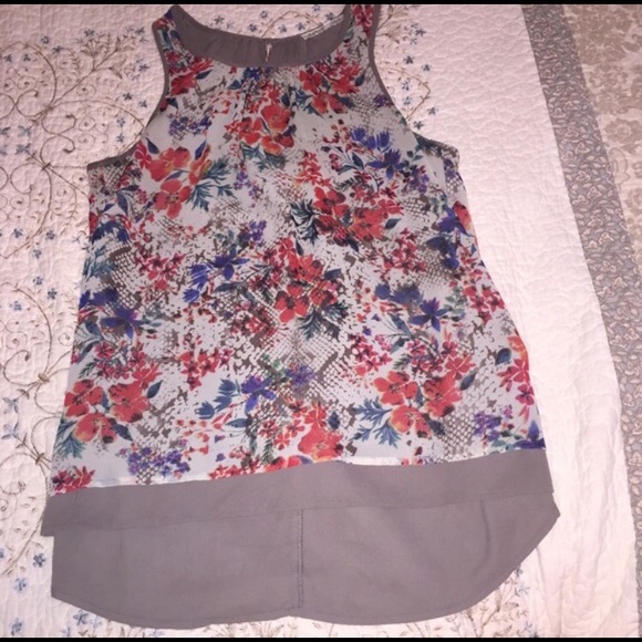 Daniel Rainn Hi-Low Floral Print Top (M)