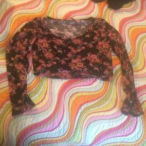 Floral/Black Medium sized Crop top.