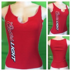 COORS LIGHT WOMEN'S RED KNIT SLEEVELESS TANK