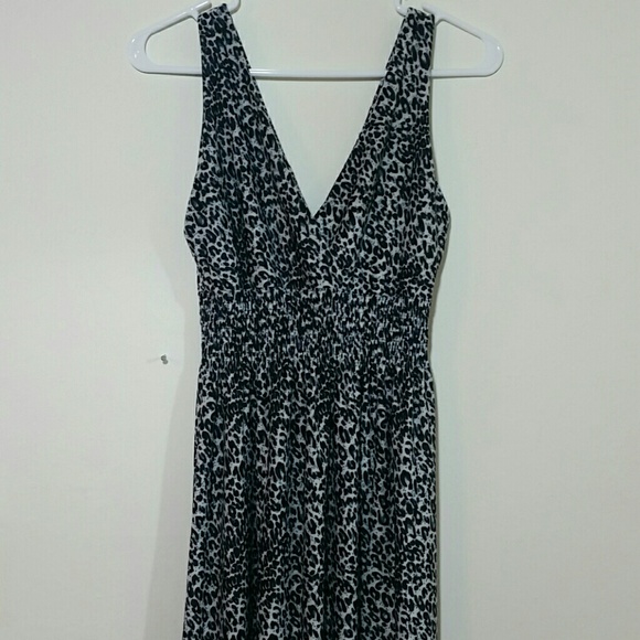 Deep V Printed Maxi Dress