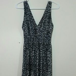 Deep V Printed Maxi Dress