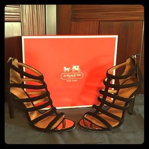 Coach Lavania Kid Suede Strappy Heels