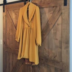 Mustard knee length fall coat!