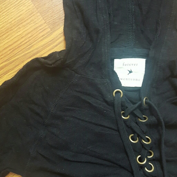 Black hooded sweater