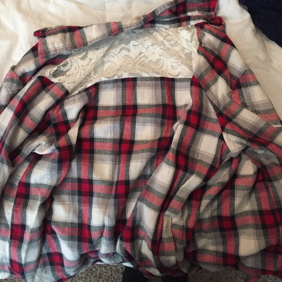 Flannel with lace back! Worn once! - Picture 2 of 2
