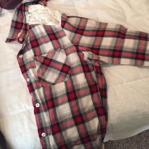 Flannel with lace back! Worn once!