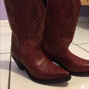 Real Leather Laredo Red Cowboy Boots