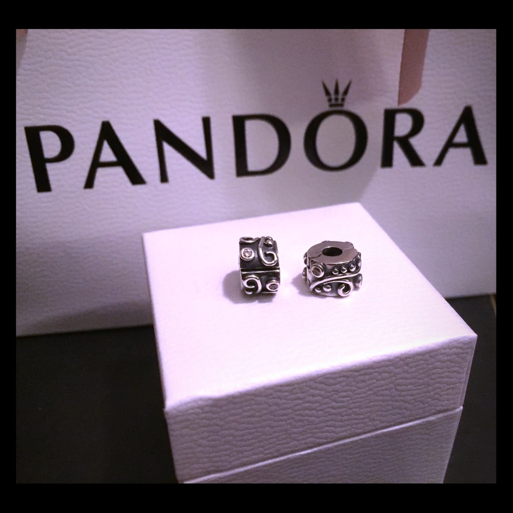 💯AuthenticPandoraNew-TendrilClipChampagneZirconia