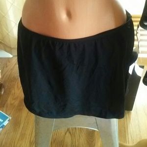 Black swim skirt skirtini 2'fer swimsuit S or L