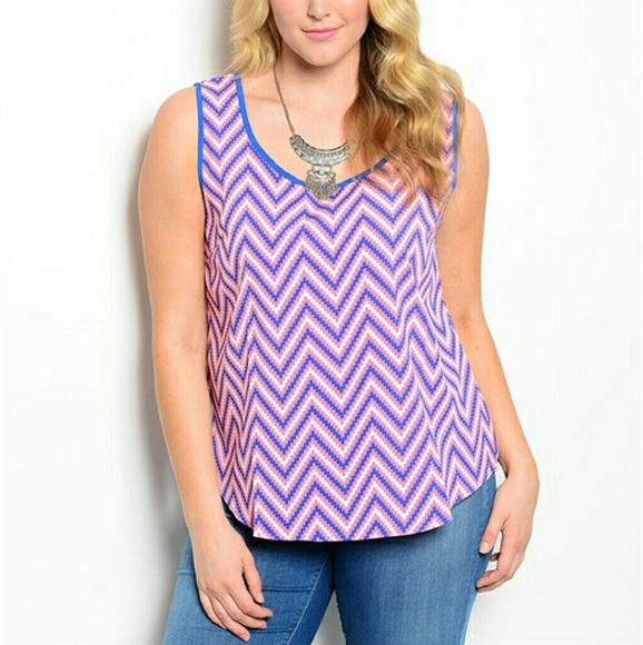 MINE TOO Tops - |SALE| PLUS Chevron Open Back Tank MINE TOO Tops - |SALE| PLUS Chevron Open Back Tank