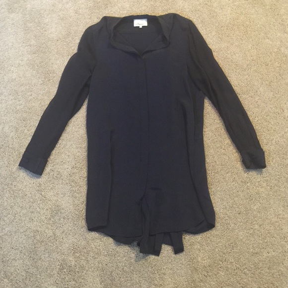 Long sleeve dark blue maternity shirt