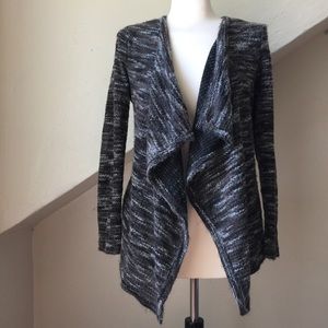 Open Draped Knit Sweater Grey