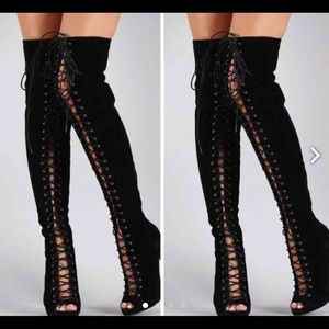 Black over the knee/thigh high boots