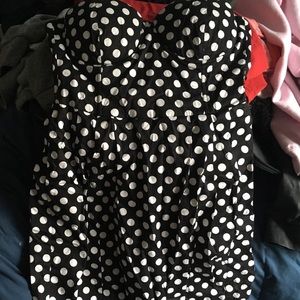 Black and white polka dot dress