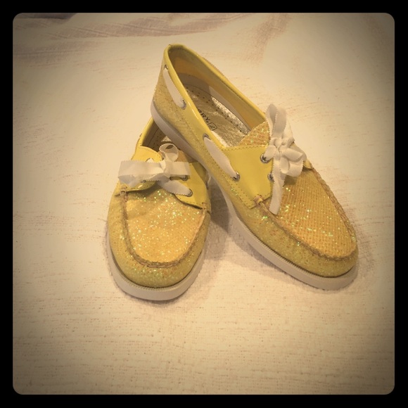 Yellow sparkle Sperry Top-Siders
