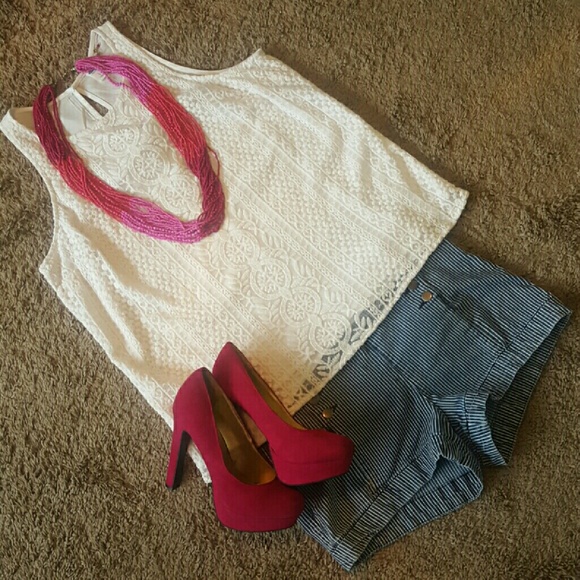 White Woven Sleeveless Top