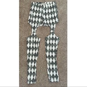 Cutout checkered leggings
