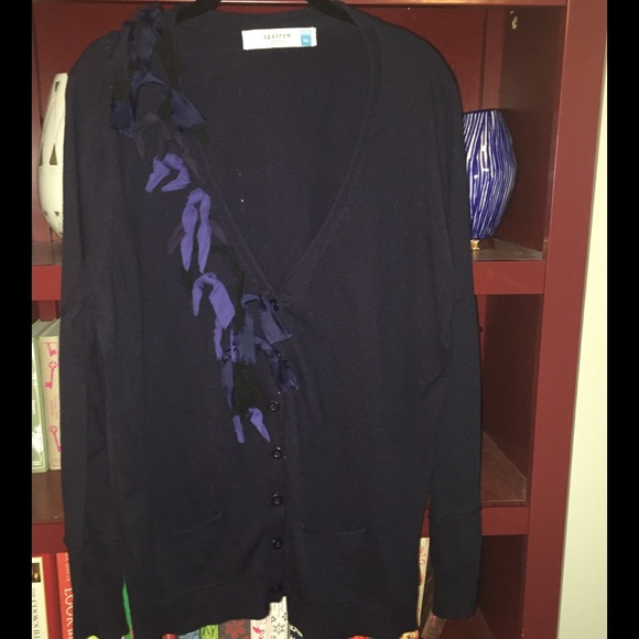 Anthropologie Ribbon Embellished Sweater (sz. XL)