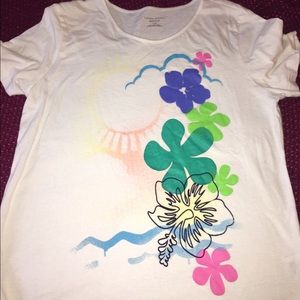 White designed shirt