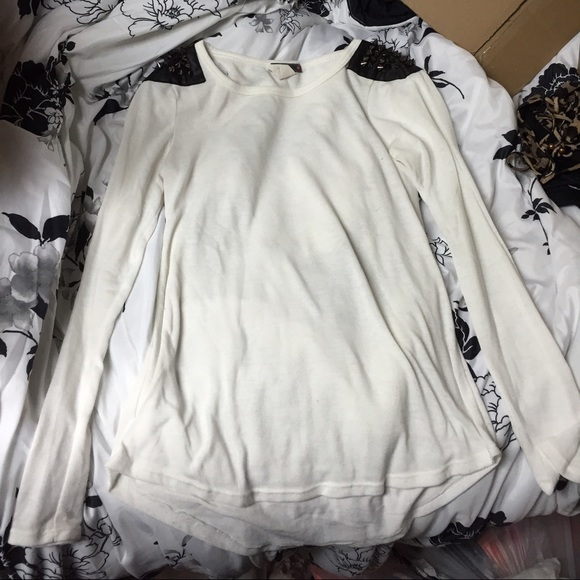 White shirt with spikes on the shoulder medium