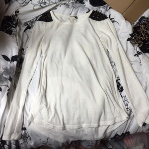 White shirt with spikes on the shoulder medium