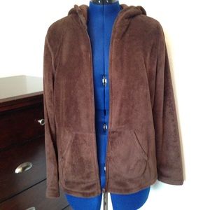 Fleece hooded jacket