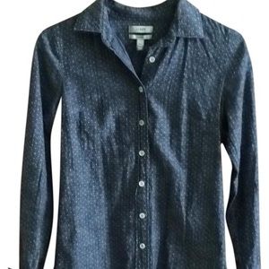 NWT J. Crew Polka Dot Chambray Button Down