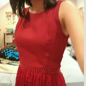 Francesca's Red Lace Beaded Dress