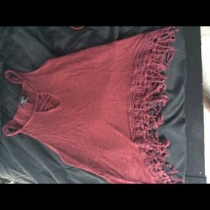 Burgundy crotchet tank top