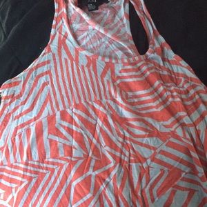 Orange geo print tank top