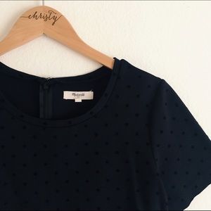 Madewell Black Dot Peplum Top