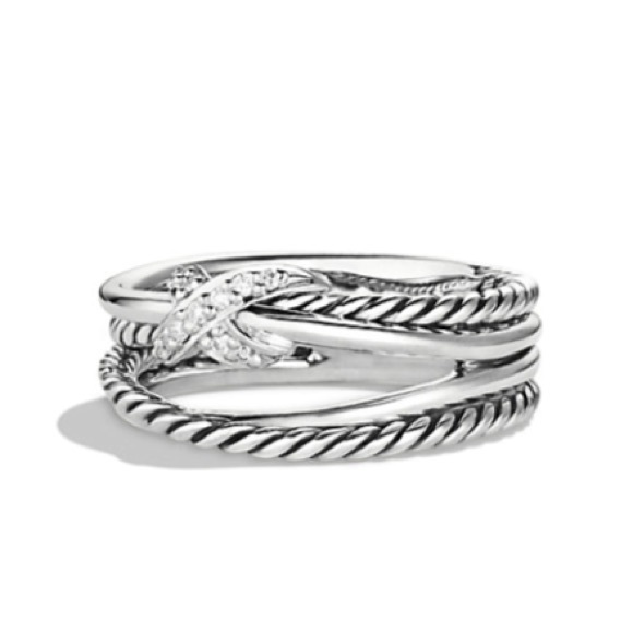 David Yurman X Crossover Ring with Diamonds