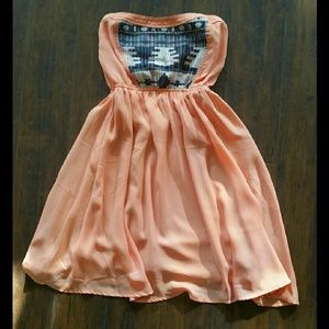 Peach Strapless Dress