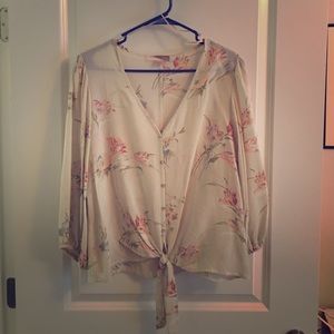 Forever 21 Floral Button Blouse