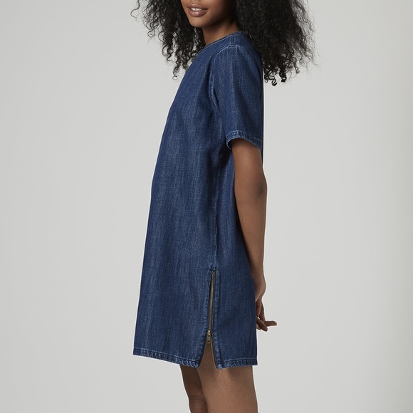 TOPSHOP indigo wash T-shirt dress