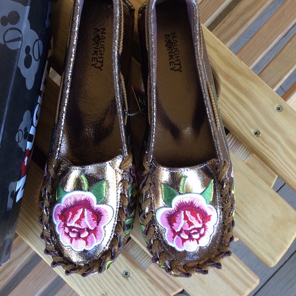 ⬇️Bronze Leather Loafers NWT SZ  8.5 & 9 - Picture 4 of 4