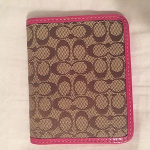 Coach Pink & Khaki ID Holder