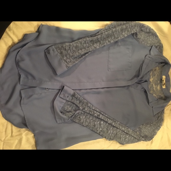 Long Sleeved Lace Button-Down