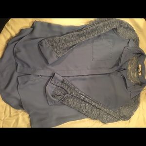 Long Sleeved Lace Button-Down