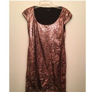 Copper sequined party dress