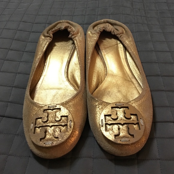 Tory Burch Gold Flats