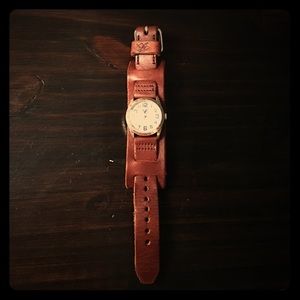 Rustic leather men's watch
