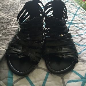 Black gladiator sandals