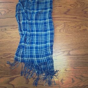 Plaid Blue Scarf