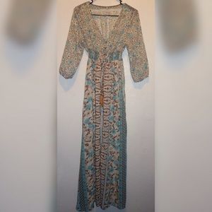 Floor length sheer cover up.