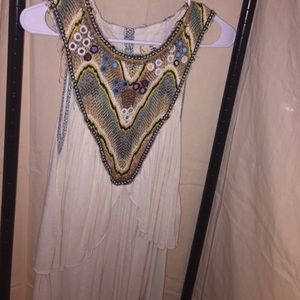 Vintage Free People flowy embroidered tanktop