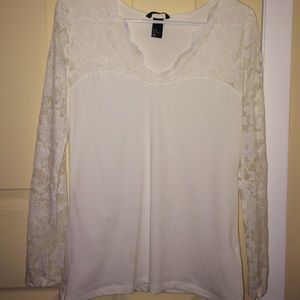 H&M white lace blouse