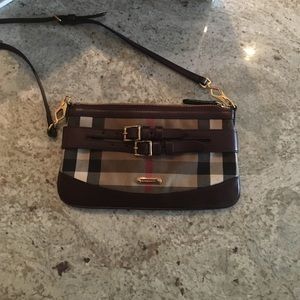 Burberry Maroon House Check Crossbody